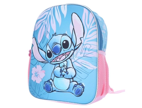 Mochila De Educação Infantil Stitch Hawai Azul 32 Cm
