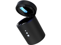 Mini Cinzeiro Portátil Com Tampa À Prova De Fumaça, Preto, Feito De Abs E Pc, Lixeira Para Carro