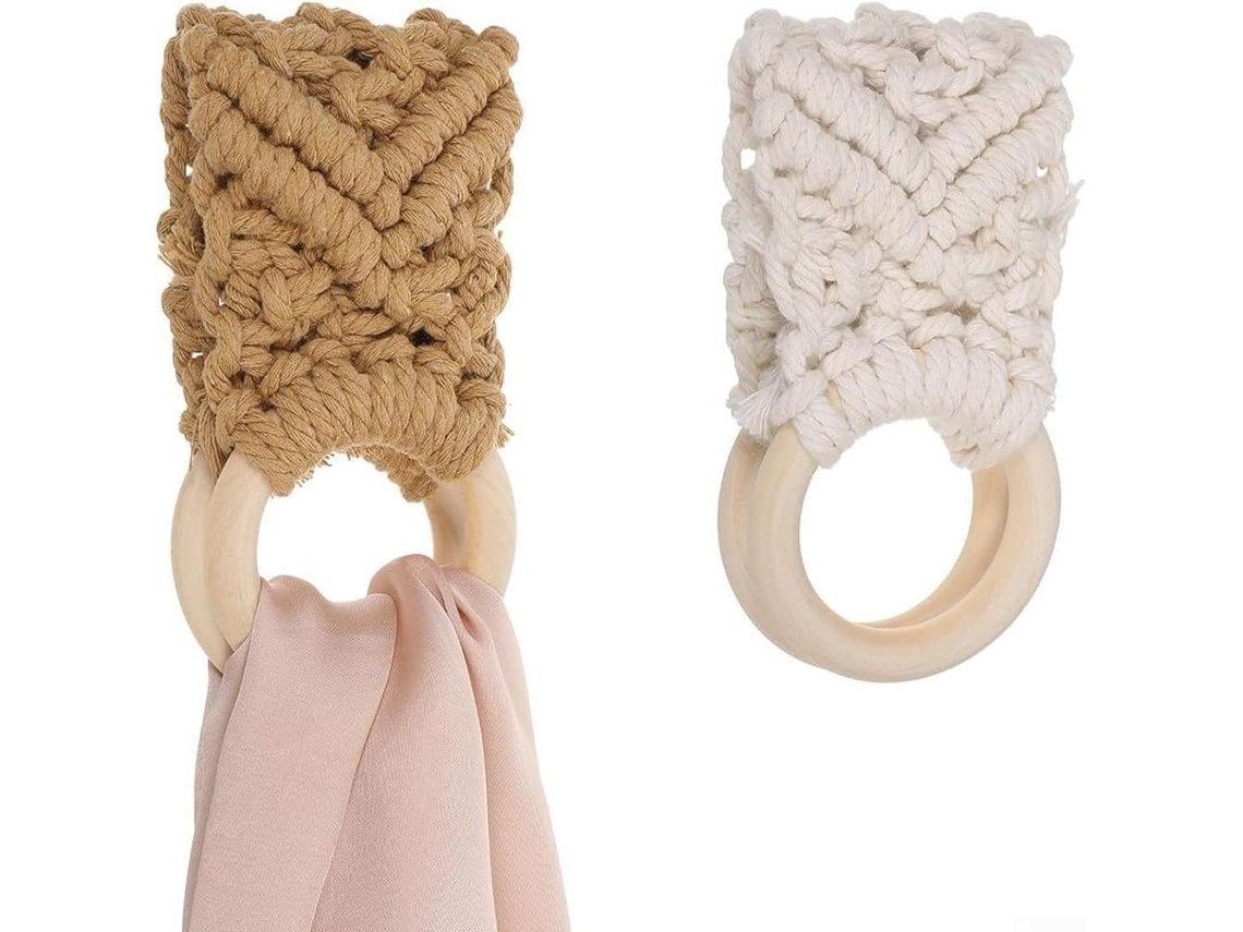 Conjunto De 2 Porta-toalhas Boêmios, Feitos À Mão Em Crochê Com