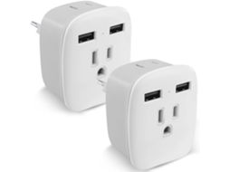 Adaptador De Viagem Multifuncional 3 Em 1, Incluindo 2 Tomadas Europeias E Portas Usb, Compatível Com O Canadá E A Maioria Dos Países Europeus(itália