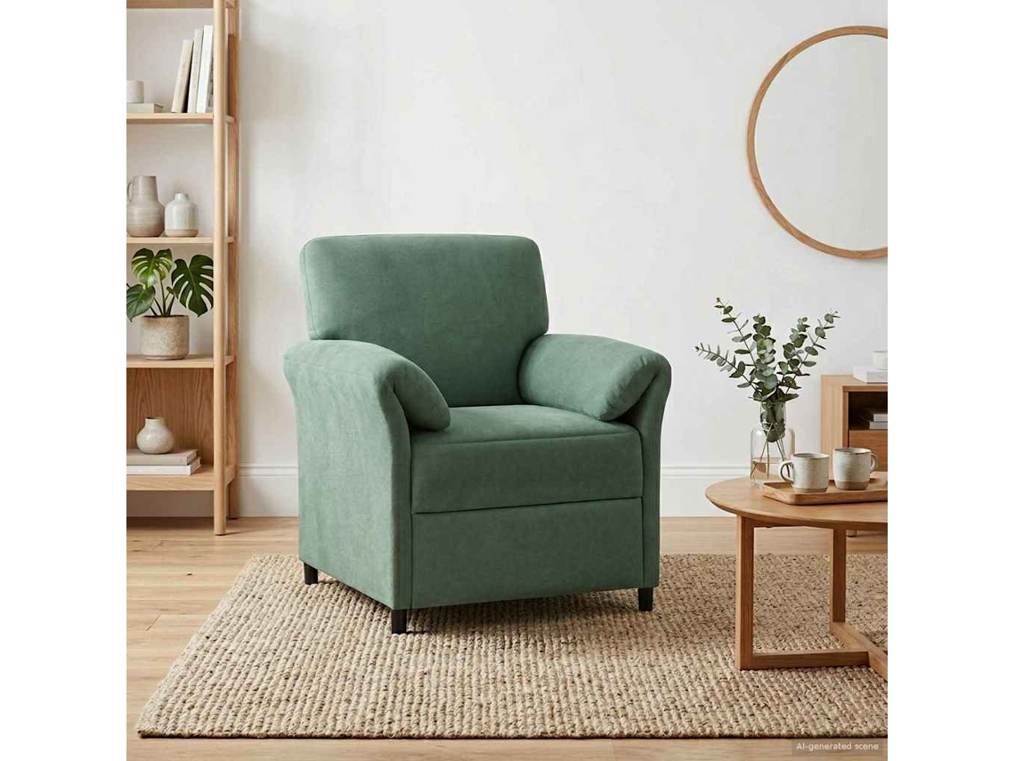 Vidaxl Sofá De 1 Lugar Verde Do Mar 88 X 83 X 95 Cm Veludo