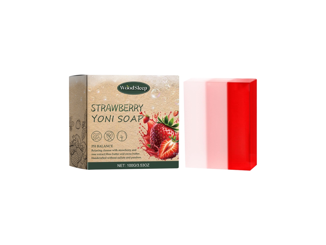 Sabonete Natural com Cheiro de Morango, Limpeza e Hidratação para a Pele de Mulheres LAXISCREED