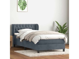 Cama Com Molas/colchão Cinza-escuro 80x220 Cm Veludo
