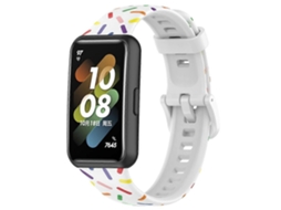 Pulseira De Silicone Esportiva Com Bolinhas Coloridas Para Huawei Band 7