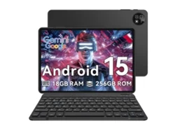 Tablet Vanwin K30 Android 15 Teclado Bluetooth Capa Em Pele 6 Gb De Ram 12 Gb 256 Rom Versão Wifi Preto (memória Expandida)