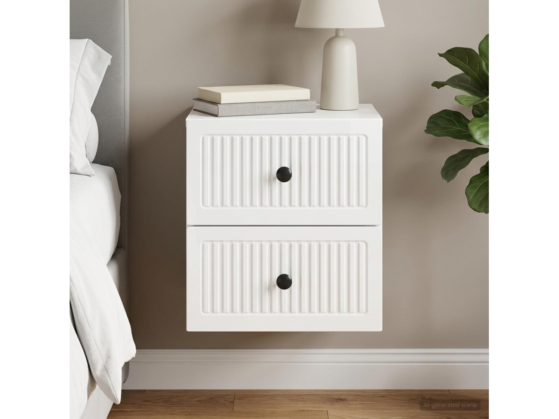 Vidaxl Gabinete De Canto Montado Na Parede Branco Brilhante