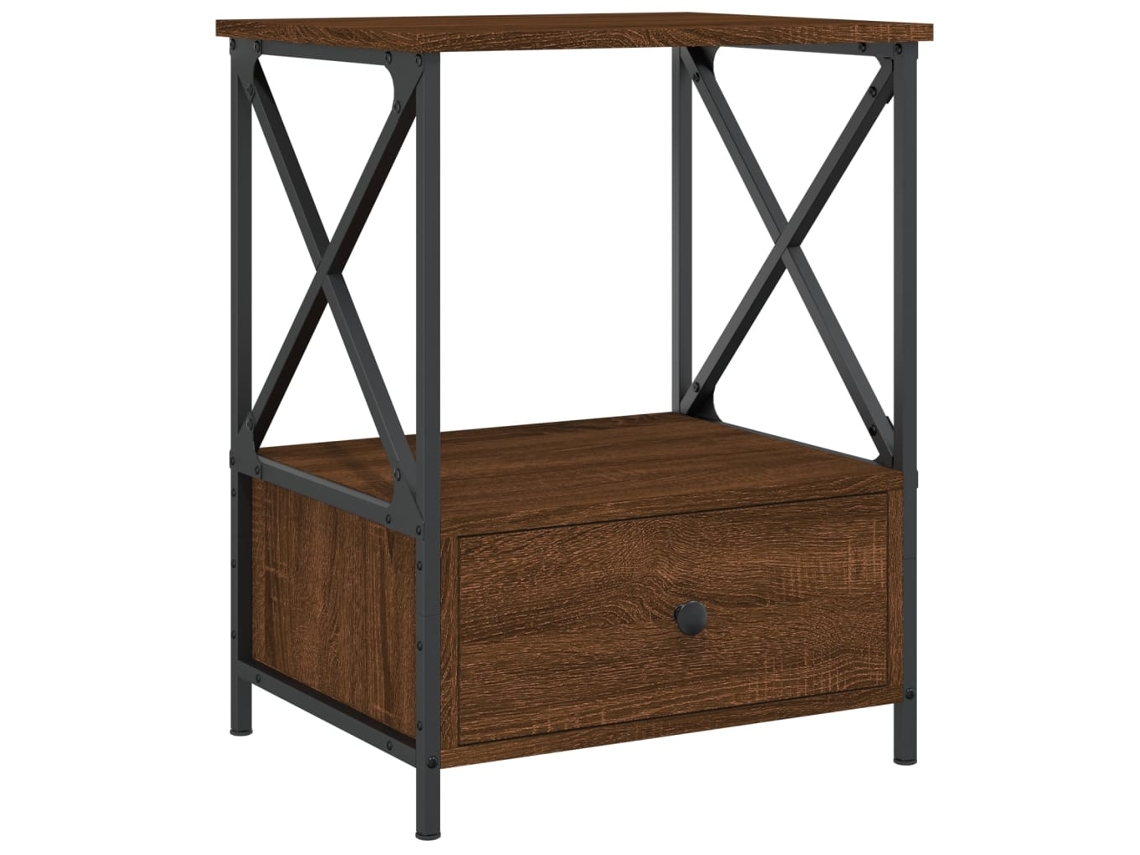 Mesa de Cabeceira Derivados de Madeira Carvalho Castanho MAISON EXCLUSIVE (50x41x65 cm)