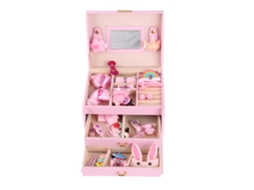 Walshlxq caja de Joyería para Niñas com Acessórios de Joyería e Cabelo, Organizador de Brinquedos para Vestir