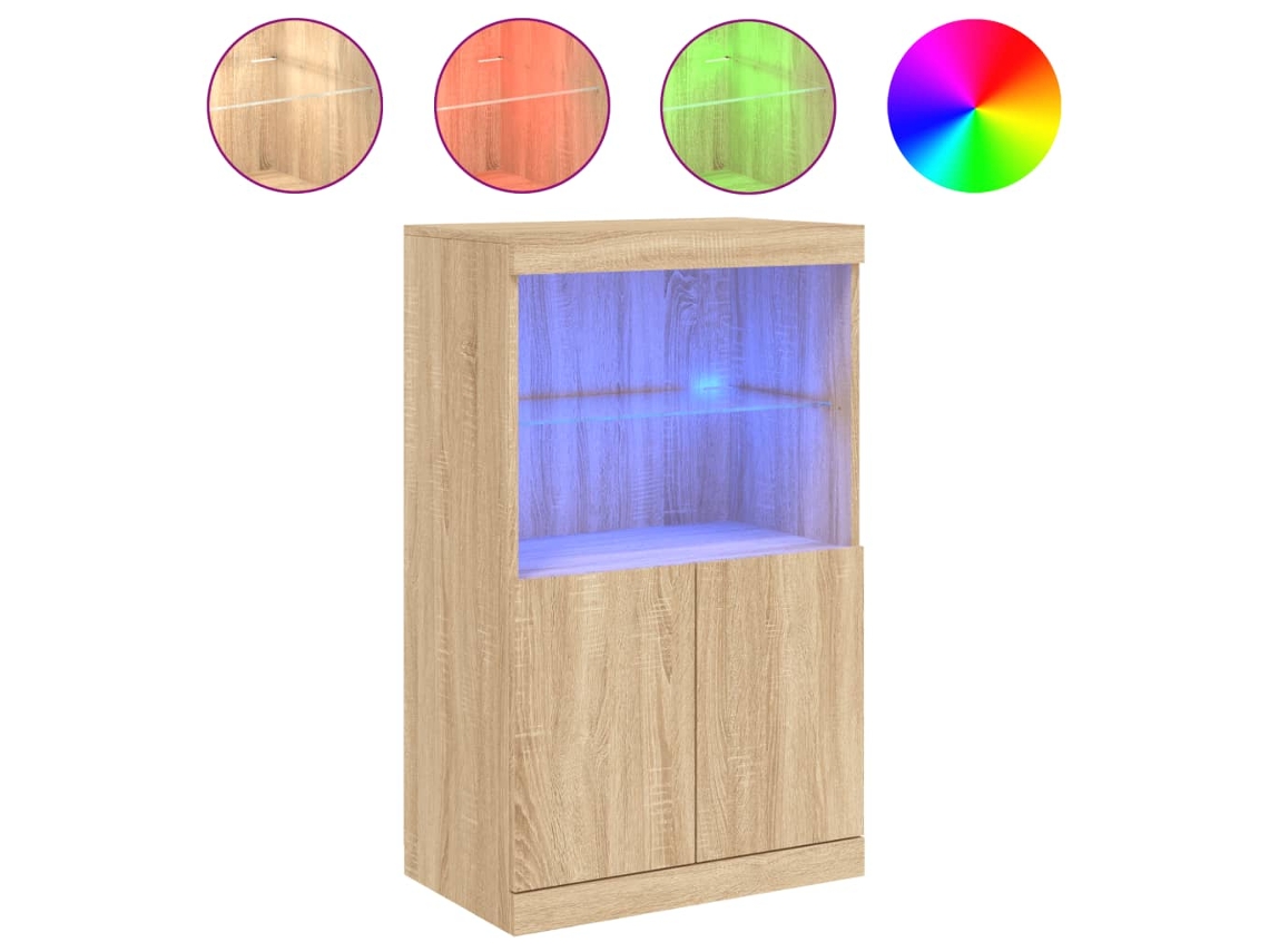 Aparador com Luzes Led 60,5x37x100 Cm Carvalho Sonoma MAISON EXCLUSIVE