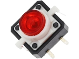 Conjunto De 5 Botões De Reset Com Luz, 12x12x7, 3mm, Led Verde, Vermelho, Amarelo E Azul Vermelho