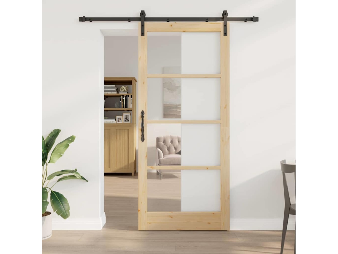 Vidaxl Porta Deslizante Orkdal Natural E Preto 93 X 211 Cm