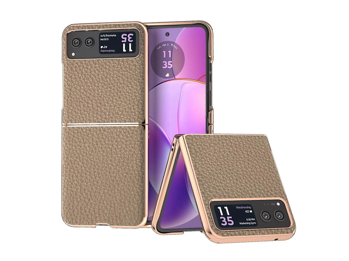 Capa De Celular Com Textura De Lichia E Couro Com Galvanoplastia Nano