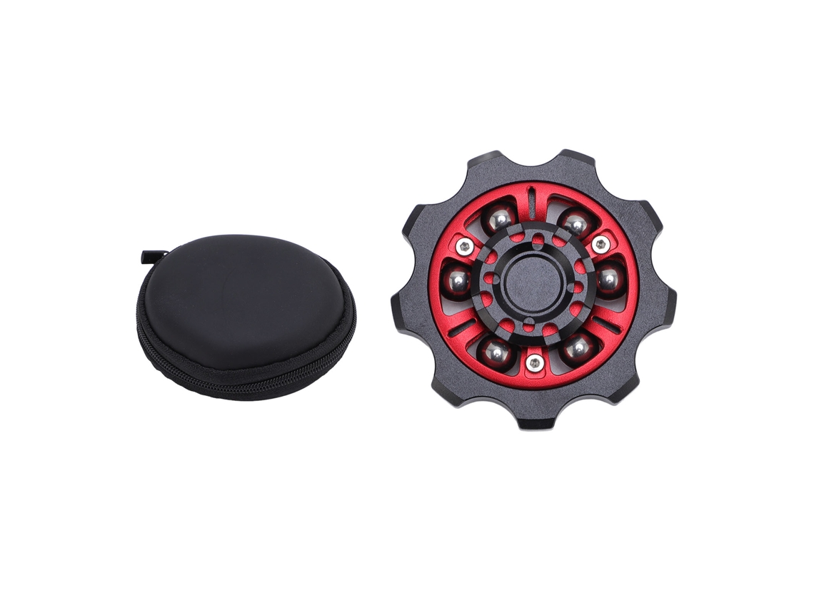 Brinquedo giratório de dedo Walshlxq com 6 contas de alumínio redondas, equipamento portátil para viagens, mesa e outros locais.