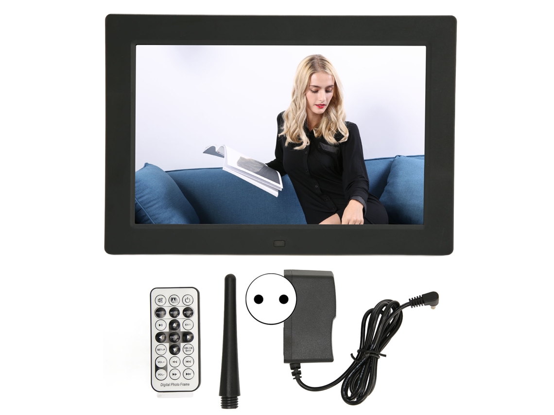 Quadro de Fotos Digital EOOCOO com tela IPS de 10 polegadas e controle remoto
