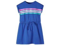 Vestido De Criança Com Cordão Azul-cobalto 116