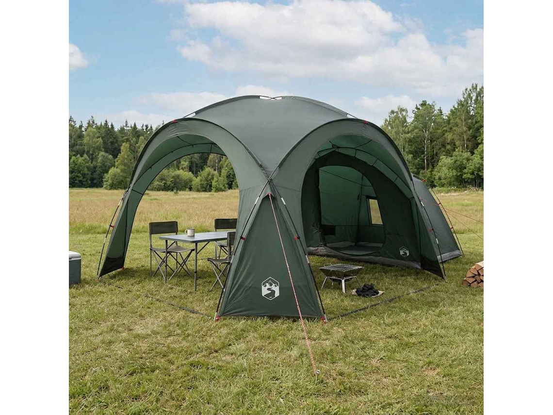 Vidaxl Tenda Lateral Verde Exército 410 X 410 X 250 Cm Poliéster E Aço