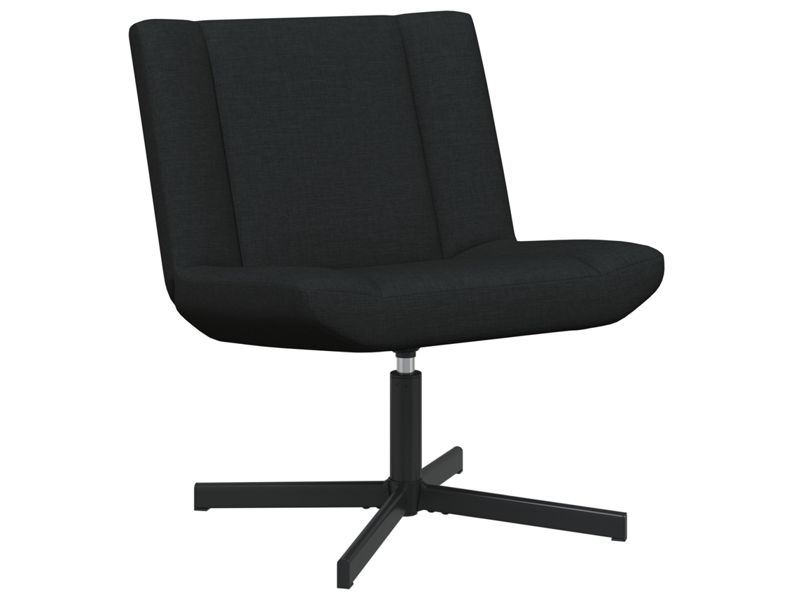 Conjunto 1 Cadeira Giratória Vidaxl Preto Tecido (63 X 75 X 76 Cm)
