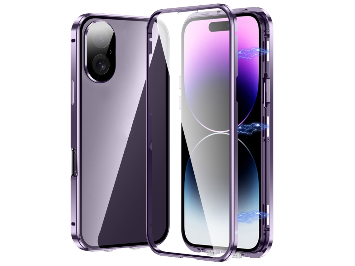 Capa De Vidro Temperado Hd Para Iphone 16 - Fecho Magnético Duplo