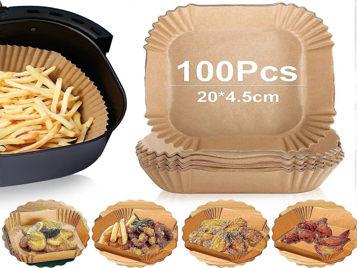 Lurelia Papel Para Air Fryer, 100 Unidades, Antiaderente, Descartável