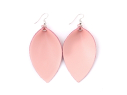 Brincos Etnicos De Couro Artificial Com Folhas E Gotas Apricot