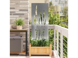 Vidaxl Tela De Privacidade Para Jardim Floral Prateado 50 X 140 Cm