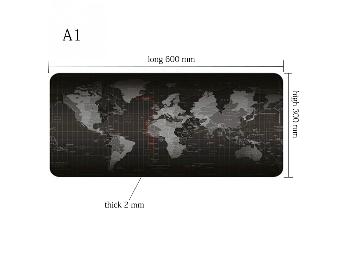 Mouse Pad com Design de Mapa do Mundo, para Jogos em Laptop, LAXISCREED