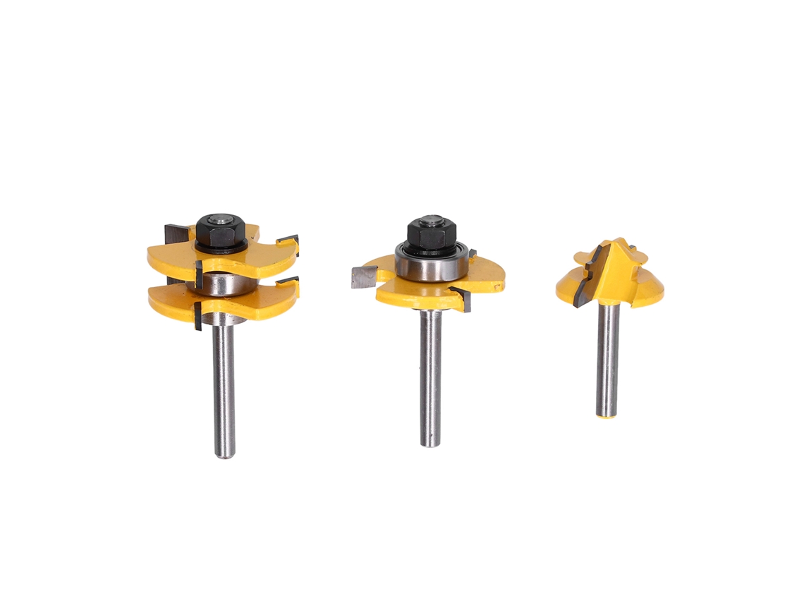 Fresa de Chaveiro 3pcs Resistente ao Desgaste para Carpintaria Madeiras Plásticos Laminados | S/MARCA