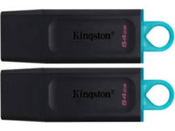 Pen USB KINGSTON DataTraveler Exodia 2x (Outlet Caixa Aberta - 64 GB - USB 3.2 - Preto)
