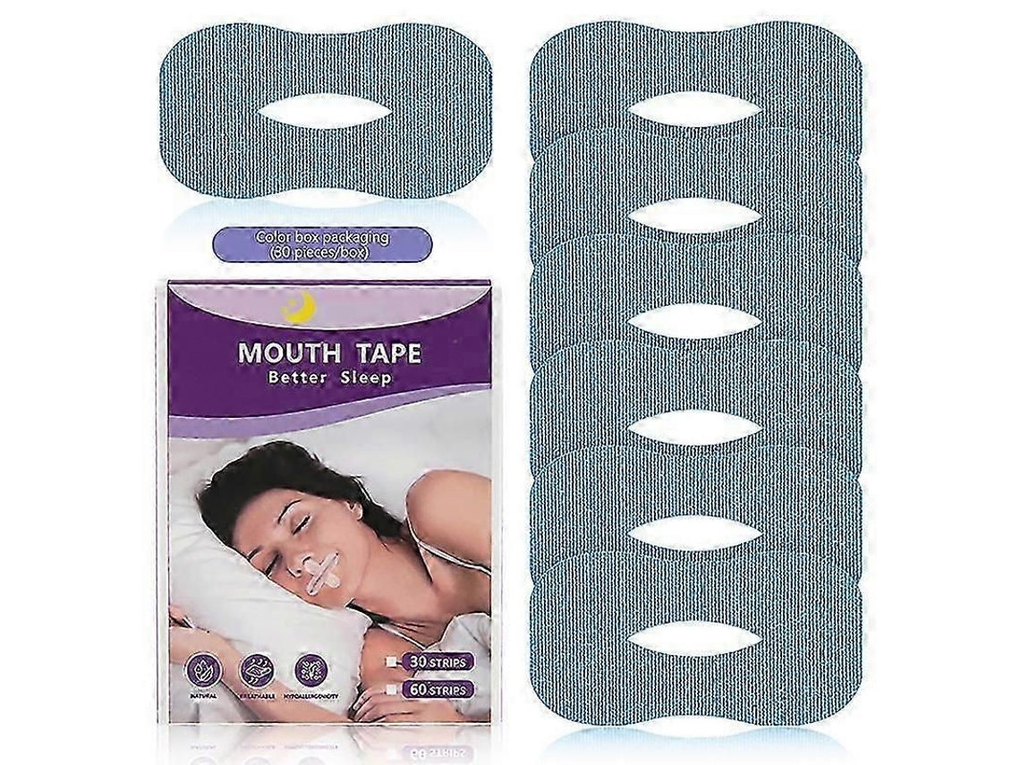 Fita Adesiva Bucal para Dormir, Promove a Respiração, Tira para Dormir, Auxiliar do Sono, Respirável, 30 Unidades, Azul. TAISHENGDA