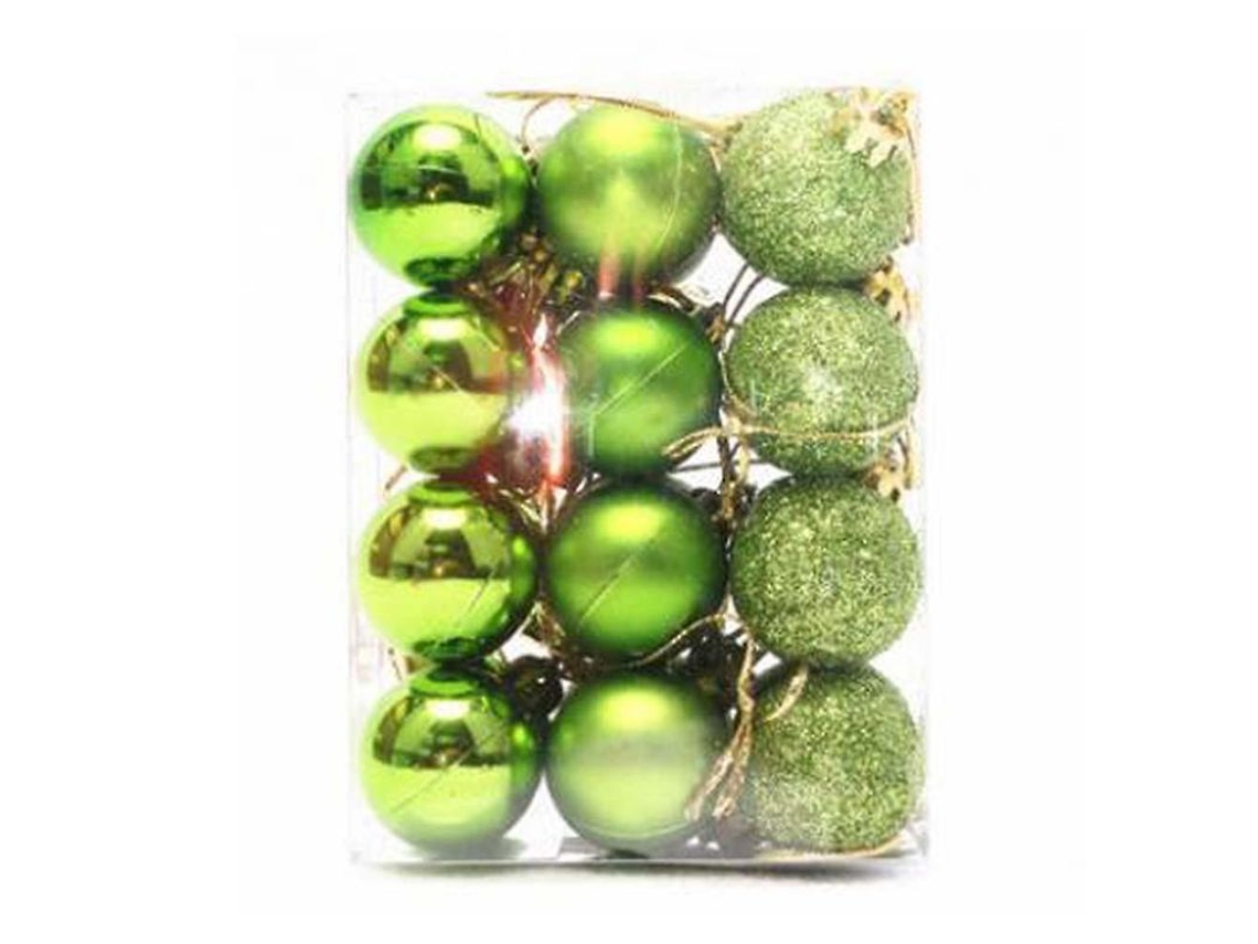 Bola de Natal Anti risco Festas Decoração 24pcs Verde