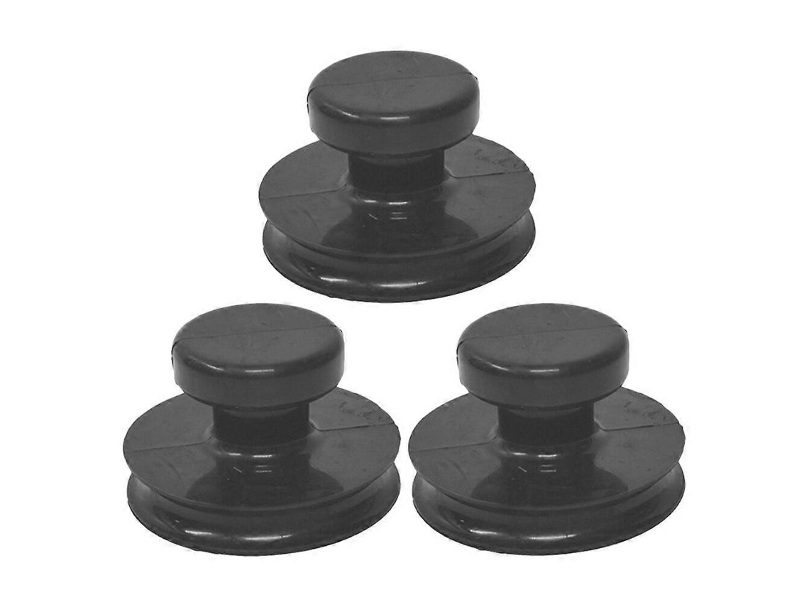 3 Cups de Sucção Manejo Cazo Sonoro Cazo Meditação Material Goma Preto 8,00x8,00x6,00cm Negro