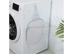 Sacola de Roupa Suja Plegável de Malha S/MARCA com Gancho Grande Capacidade Lavável para Banheiro Cinza