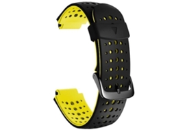 Pulseira De Relógio Lurelia Para Garmin Forerunner 220 Em Silicone Bicolor Preto Amarelo