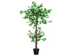 Árvore artificial de ficus, altura 1,2m, com galhos, folhas de líquen, vaso incluso | S/MARCA