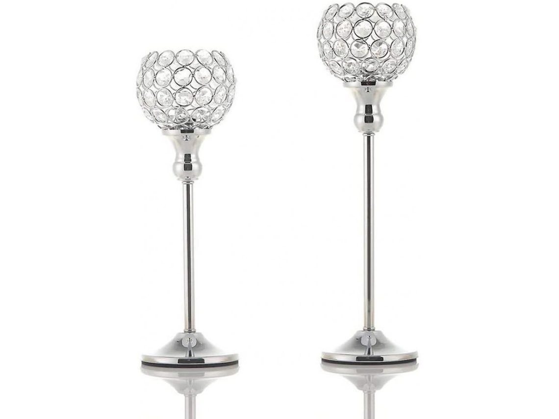 2026 porta Velas de Cristal Plata Con Design Elegante para Casamentos e Eventos Especiais