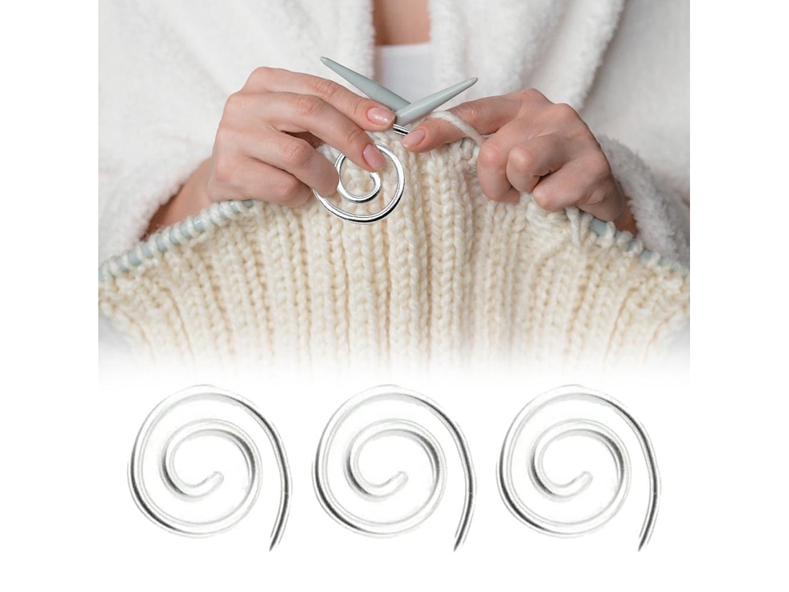 Mali agulha de Tricot em Espiral de Aço Inoxidável para Cable Shawl Pin e Pontos Seguros