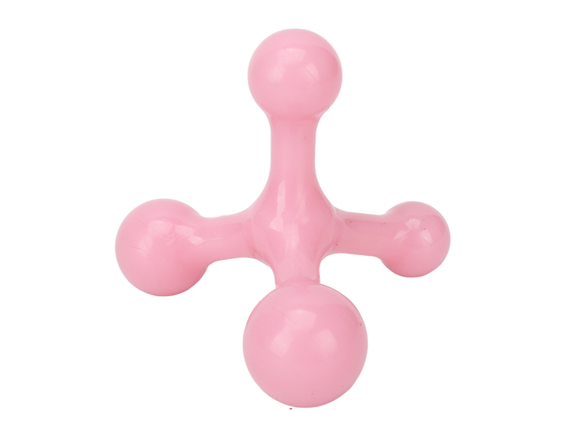 Mini massageador portátil em arco com 4 pontos de contato, cor rosa.