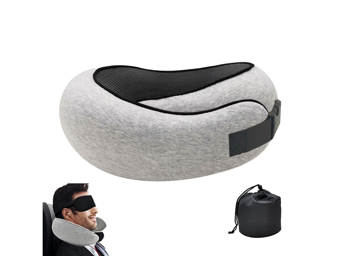 Lurelia Almofada Viagem, Espuma Viscoelástica, Formato U, Apoio Pescoço, Dobrável, Capa Lavável