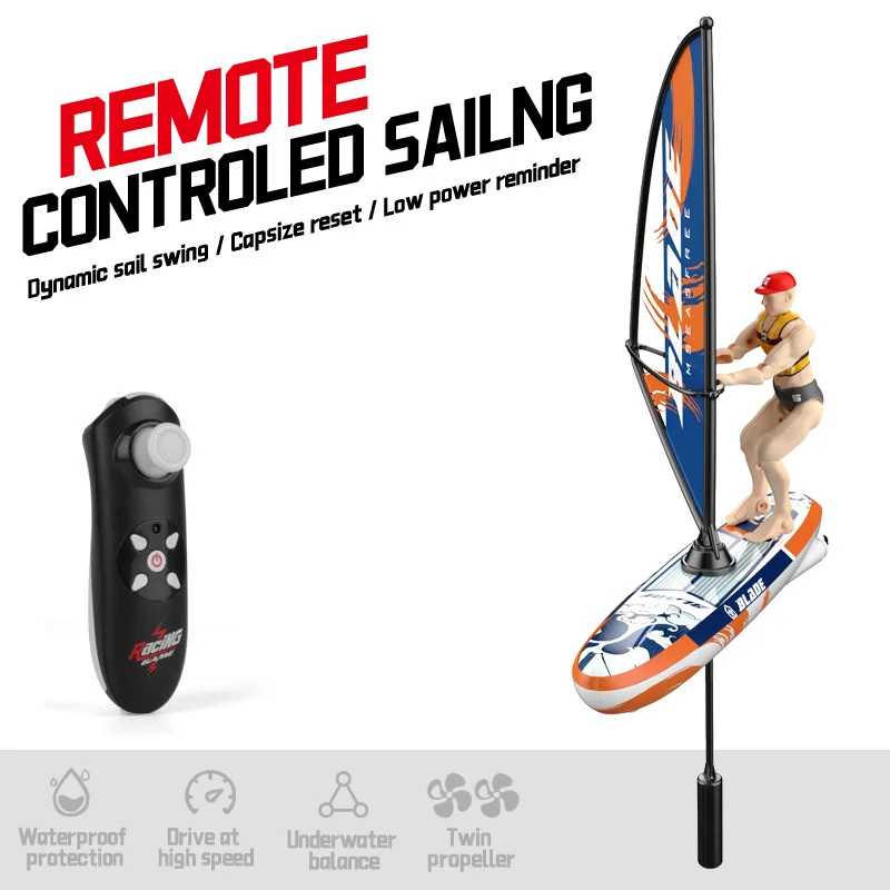 Barco de Controle Remoto, Brinquedo Aquático, Adequado para Banheiras e Piscinas, Modelo Realista. MDUG (prateado)