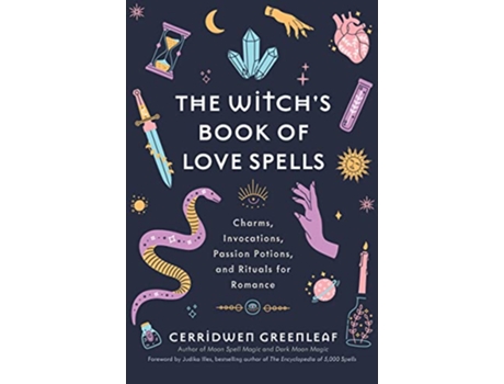 Livro Witchs Book of Love Spells de Cerridwen Greenleaf (Inglês - Capa Dura)