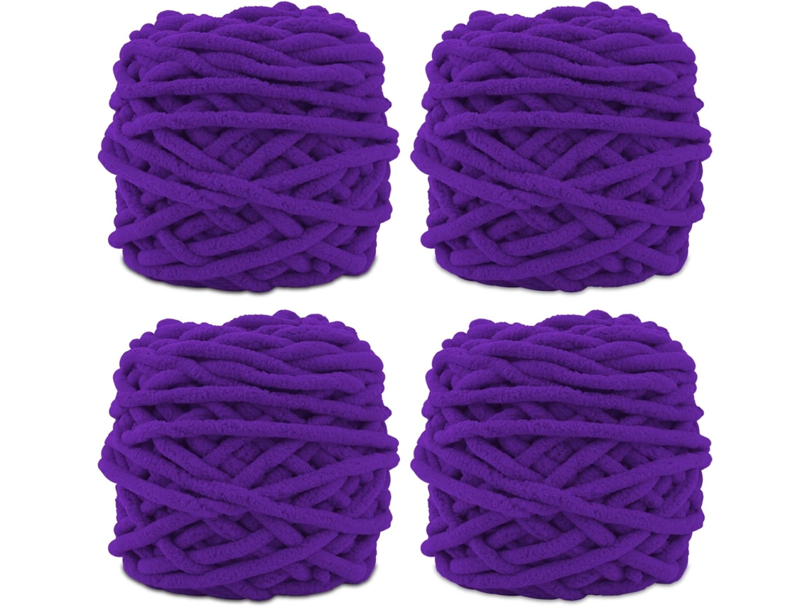 Fio De Tricô 4x Fio De Tricô Para Crochê, Fio Macio E Grosso Para Projetos De Fios Slowmoose