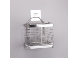 Rack De Secado De Cubiertos De Acero Inoxidable Con 2 Compartimentos Y Malla Colgante Cuadrado