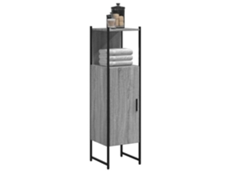 Vidaxl Armário Wc 33x33x120,5 Cm Derivados De Madeira Sonoma Cinzento