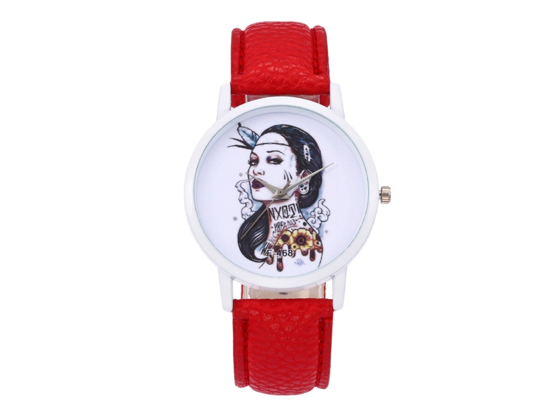 Relógio de Pulso Feminino Elegante Casual de Quartzo Moda Presente (vermelho)