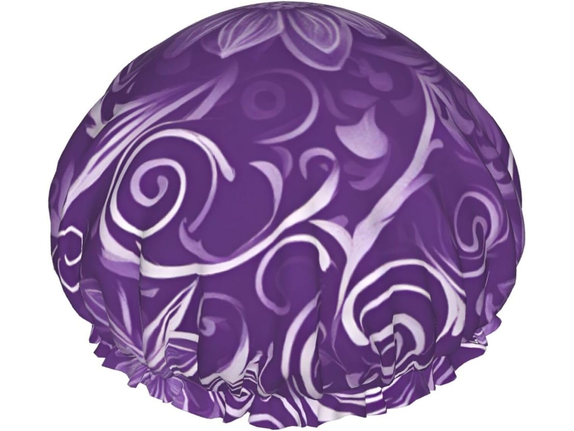 Touca De Banho Tamanho Único Para Homens E Mulheres – Camada Dupla Com Estampa Floral Em Espiral Essencial O Chuveiro