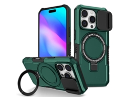 Capa Zruxe Compativel Com Iphone 16 Pro Max (sliding Camshield - Magsafe - Tpu - Pc - Verde Escuro)