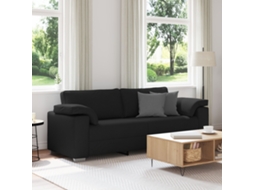 Sofá De 3 Lugares Preto 178 Cm Tecido Lovely Home