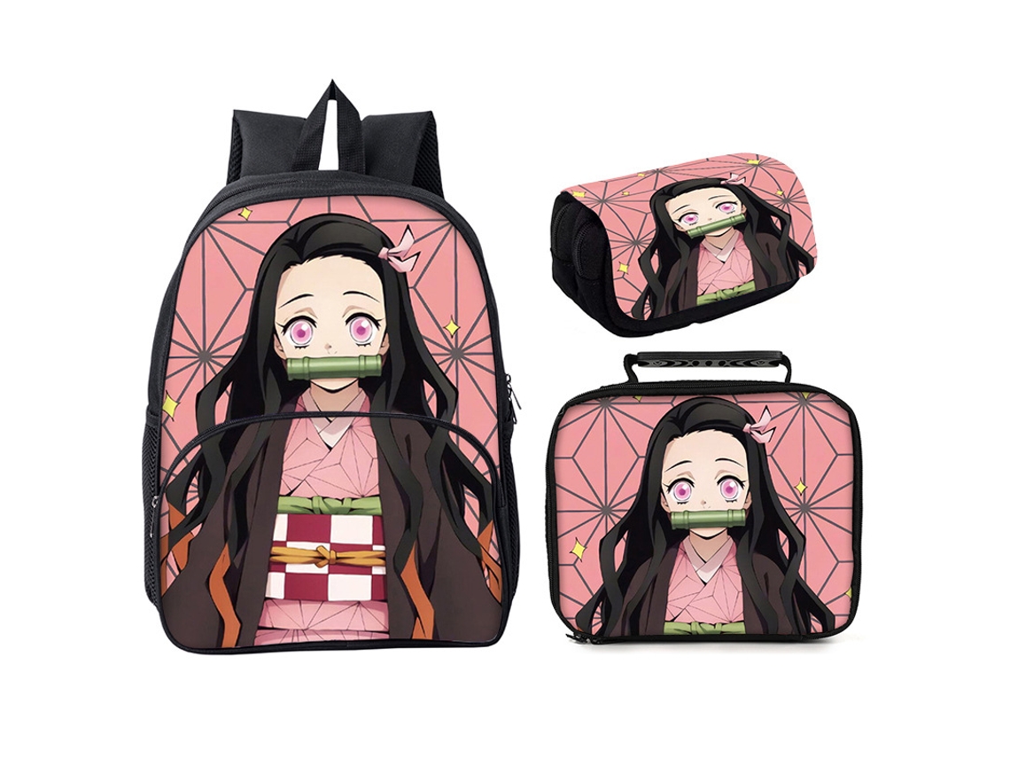 Mochila Escolar Três Peças Ghost Slayers Blade 16 Polegadas Estilo 21-aquaforge