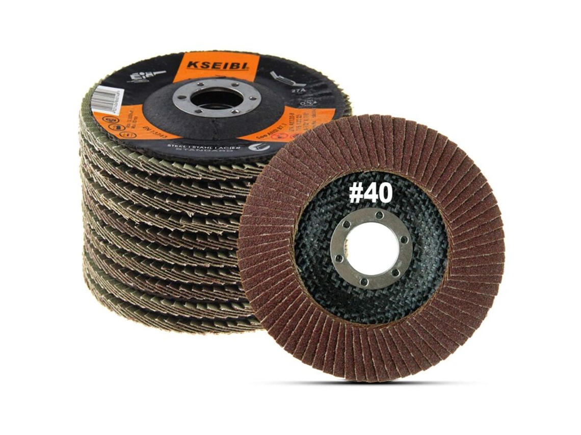 Disco de lixa flap 4 1/2 polegadas, 10 unidades BRILVIBERA (grão 40)