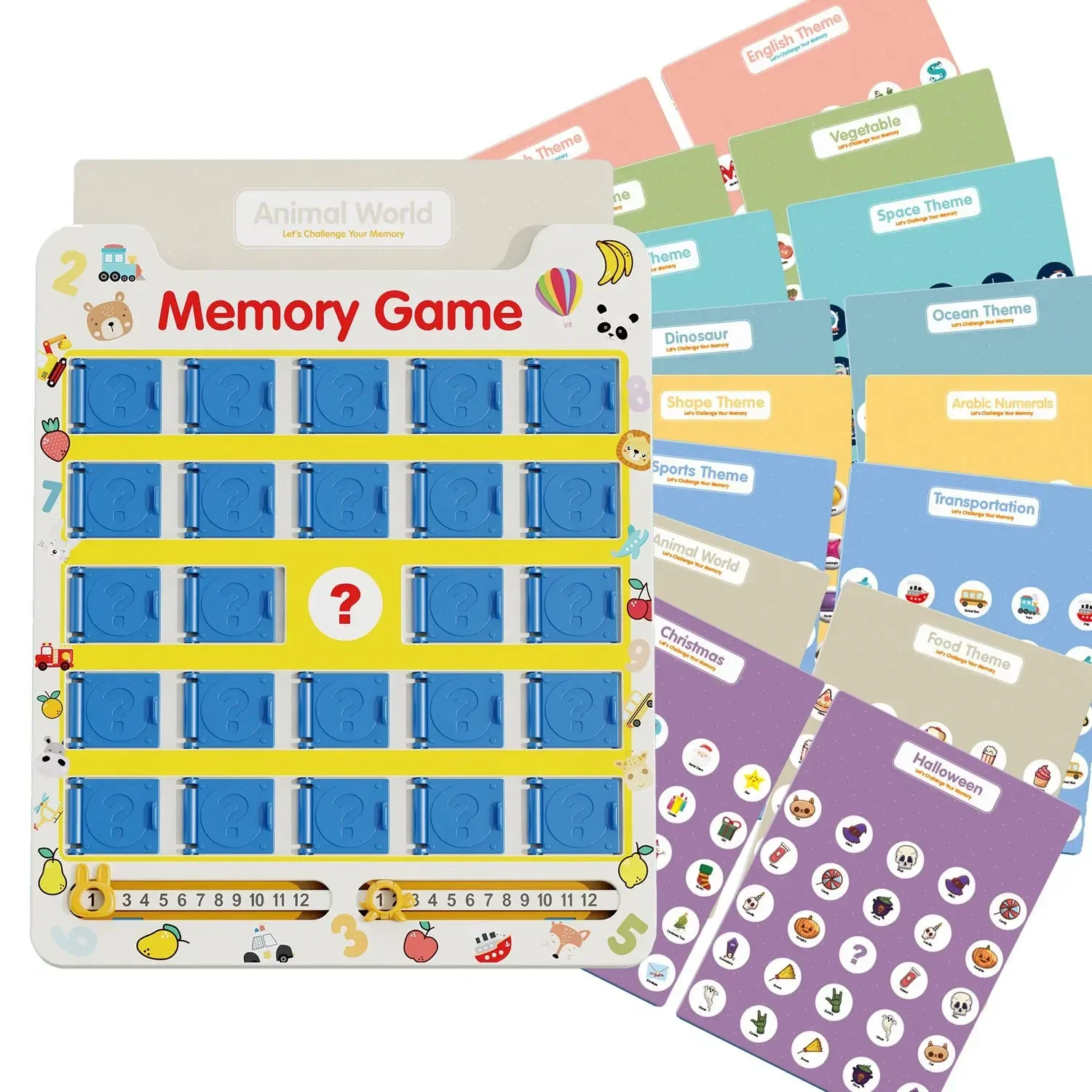 Jogo Da Memória (azul), 8 Cartas, 16 Temas.